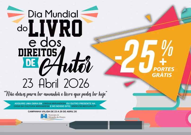 Dia Mundial do Livro e dos Direitos de Autor com 25% de desconto em todos os livros